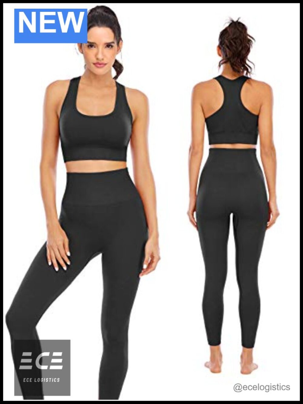 2 Piece Seamless Workout Set High Waisted Leggings Padded Sports Bra Gym